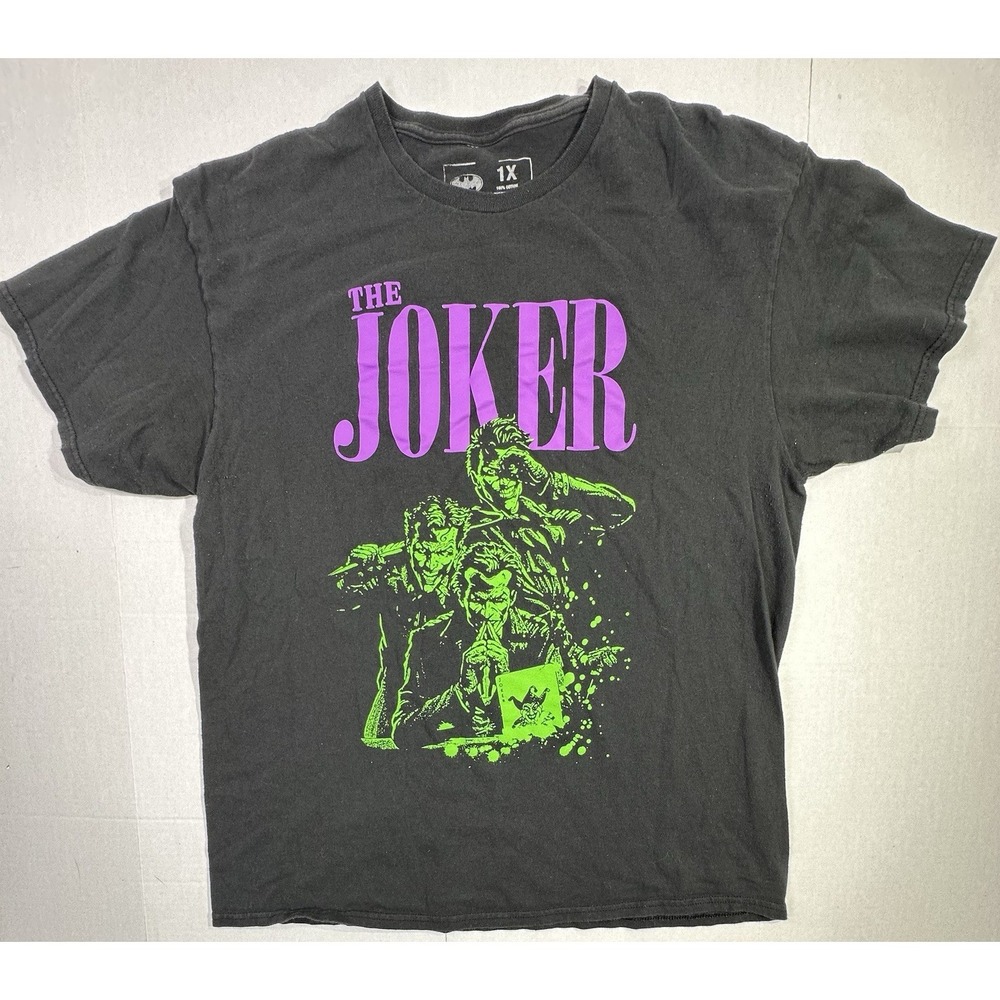 Civil Regime x Batman The Joker Graphic T-Shirt Black Neon Green Purple 1X